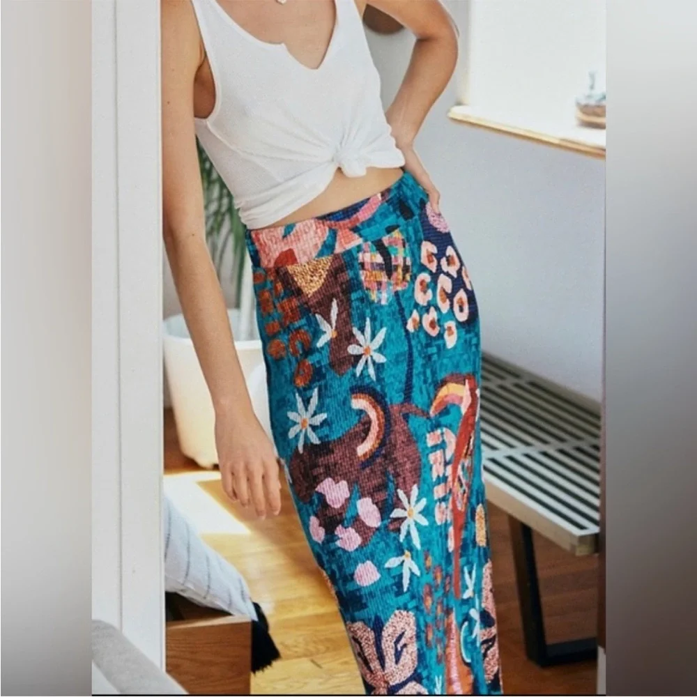 Farm Rio for Anthropologie Gabriella Knit Maxi Skirt Medium NWT - Picture 2 of 7